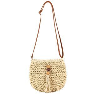 Small Summer Beach Bags Straw Beach Bag Woven Purse Small Handbag :]